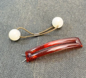 Vintage Pferdeschwanzhalter & Haarspange groß ca. 1950’s-60’s 4 inches - Bild 1 von 4
