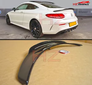 GLOSS BLACK BOOT LIP SPOILER FOR 2015 MERCEDES C CLASS C205 2DR COUPE C63 AMG UK - Picture 1 of 12