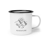 Enamel Camping mug cup hot cold gifts adventure 12 Oz