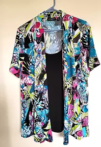 Notations Blusa Top Floreale Colorata Donna 2Fer Pullover Casual Carriera 1X NUOVO - Foto 1 di 3