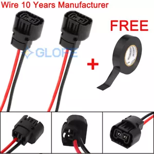Wiring Pigtail Female PS19W 5201 12085 2X Harness DRL Daytime Bulbs Socket Plug - Foto 1 di 8