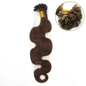 18" 4#Pre Bonded Keratin Fusion Wavy U Nail Tip Remy Human Hair Extensions 70g - Picture 1 of 8