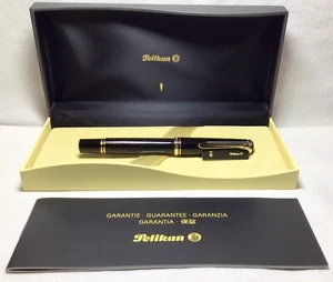 Pelikan Souveran R600 Roller Ball Borde Negro Dorado Nuevo En Caja Producto - Imagen 1 de 8