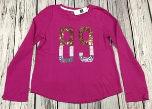Gap Kids Girls Small (6-7) Dark Pink Shirt With Sequins. Nwt - Picture 1 of 2