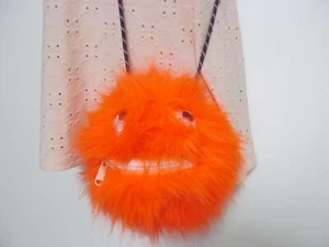 CrewCuts Girls Orange Max the Monster Furry Shoulder Bag NWT J Crew - Picture 1 of 12