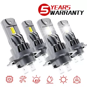 4x Kit de conversión de bombillas LED súper brillantes H7 haz alto + bajo 6000K blanco - Imagen 1 de 13