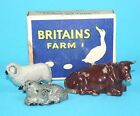 BRITAINS LEAD FARM No. 5005 1 COW, 1 SHEEP, 1 SHEEP & LAMB IN ORIGINAL BOX 1950s