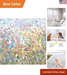 Colorful 3D Static Cling Window Film, 17.5 in x 157 in, Easy Install & Removable - Picture 1 of 11