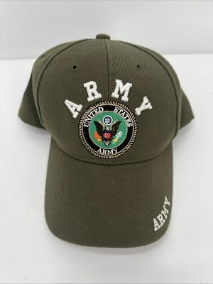 Gorra de béisbol verde militar con logotipo de escudo del ejército de los Estados Unidos sombrero escudo ajustable Foto 1 de 4