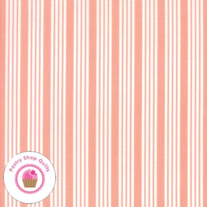 Moda THE GOOD LIFE Coral Pink Stripe 55157 13 Bonnie & Camille QUILT FABRIC - Picture 1 of 4