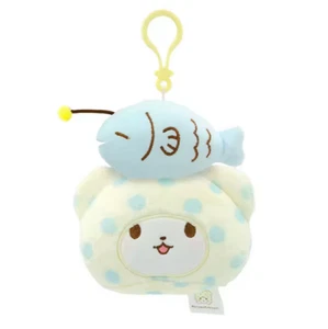 Llavero de felpa Sanrio Marumofubiyori llavero sonrisa pez cartera manta bolsa soporte - Imagen 1 de 2