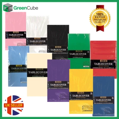 Plastic Table Cover Cloth Wipe Clean Party Tablecovers Cloths Rectangle - Image 1 of 4