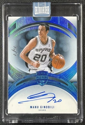 1/1 MANU GINOBILI 2024-25 PANINI EMINENCE #16 AUTÓGRAFO AUTOMÁTICO PLATINO 1/1 ESPUELAS Foto 1 de 2