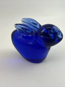 Vintage Cobalt blue handblown Glass bunny Rabbit - Picture 1 of 8