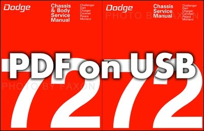 Dodge Car Shop 1972 conjunto manual PDF en USB servicio de reparación Foto 1 de 4