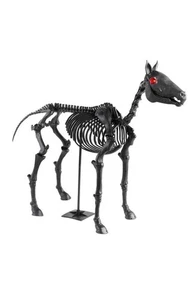 5.5 FT LED BLACK SKELETON PONY HALLOWEEN Animatronic Home Depot Grave & Bones - Picture 1 of 7