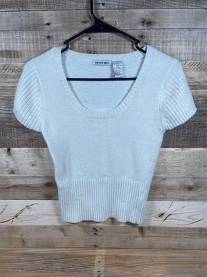 Suéter Energie Blanco Angora Para Mujer (M) Manga Corta Suave Elástico Tejido Top De Colección Foto 1 de 3