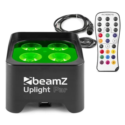 BeamZ BBP90 Battery Uplighter 4x 4W RGB UV Wireless LED Lights - Image 1 of 4