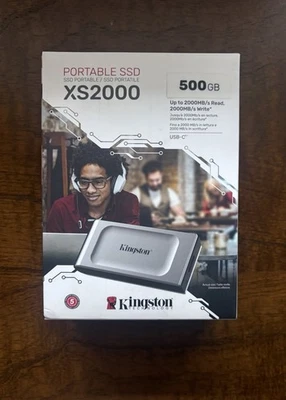 Kingston XS2000 500GB USB-C 3.2 Pocket-Sized Portable External SSD | 2000MB/s - Image 1 of 3