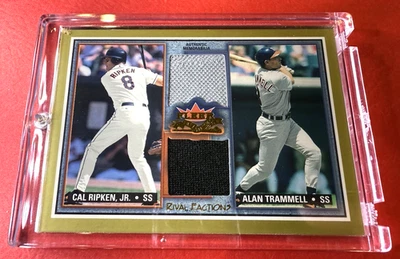 2002 Fleer Rival Factions Cal Ripken & Alan Trammell *Authentic Memorabilia Dual - Image 1 of 4