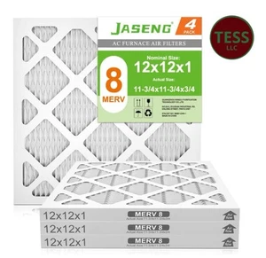 4 PIECES 12x12x1 AC Furnace Air Filters,MERV 8 Dust Defense, JASENG MPR 600 - Picture 1 of 8