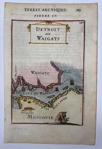 WAIGATS - KARA STRAIT GRÖNLAND RUSSLAND 1683 ALAIN MANESSON MALLET ANTIKE KARTE - Bild 1 von 3
