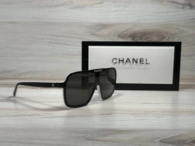 Gafas de sol Chanel 9158 Shield blancas y negras con lentes grises - ¡Envío ahora! Foto 1 de 4