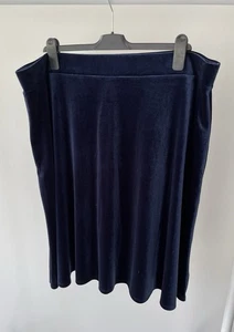 Marks & Spencer Women’s Velvet Navy Blue Midi Skirt Size 22 - Picture 1 of 6