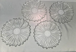 Set of 4 Vintage Colony Garden Party Dahlia Daisy Glass Plates 10" - Foto 1 di 5