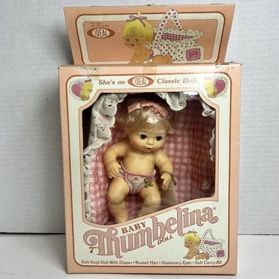 Vintage Ideal Baby Thumbelina Doll With Carrier In Original Packaging - Image 1 of 4