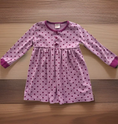 Vestido Hanna Andersson Niñas Lunares Púrpura Claro/Púrpura Oscuro Manga Larga Talla 4/100 cm Foto 1 de 4