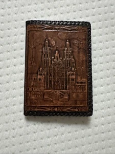 VTG Tooled Leather Book Cover  VIENNA CITY HALL  15" OPEN 9.5 tall  WIEN RATHAUS - Bild 1 von 6
