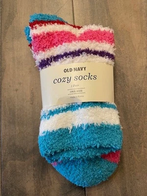女性 Old Navy Cozy 袜子 均码 适合,1 双,多色,聚酯纤维 全新带标签 — 第 1/2 张图片