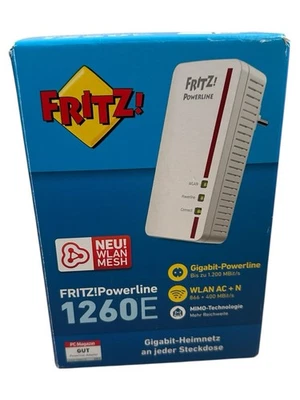 AVM Fritz! Powerline 1260e WLAN + OVP (20002789) - Neuwertig! ✅ - Bild 1 von 3