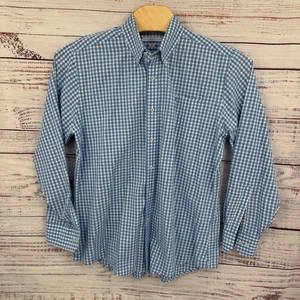 Camisa de manga larga Southern Tide para hombre azul a cuadros con botones grande - Imagen 1 de 8
