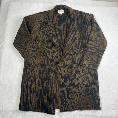 Gabardina grande para mujer Andrea Jovine con estampado animal a rayas de tigre nueva con etiquetas Foto 1 de 4