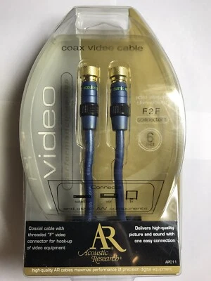 New Acoustic Research F-Coaxial 6 Ft Video Cable - Gold Plated Connectors - Image 1 of 4