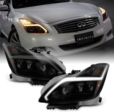 Faros proyectores LED secuenciales [negro ahumado] para 2008-2015 G37/Q60 cupé Foto 1 de 4