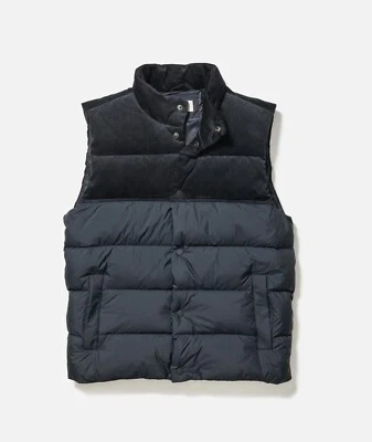 Marine Layer Miles Corduroy Puffer Vest Men’s M Black $200 MSRP - Image 1 of 4