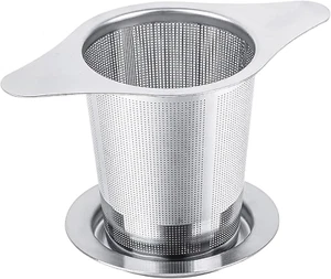 Universal Tea Infuser with Lid Stainless Steel Filter Fits Mugs Cups Teapots Foo - Picture 1 of 6