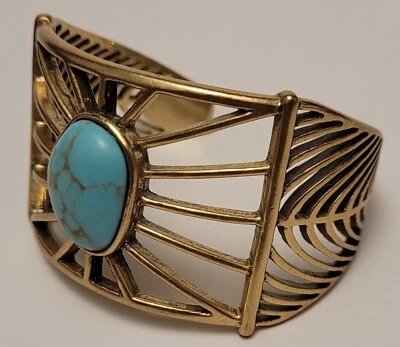 Brazalete de piedras semipreciosas vintage de latón Lucky Brand   Foto 1 de 4