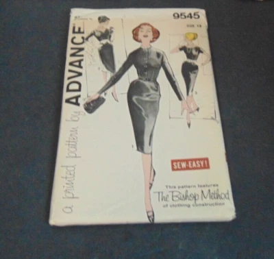 VTG Advanced 9545 Pattern BISHOP METHOD Sew-Easy! PENCIL SHEATH DRESS  Misses 18 - Image 1 of 3