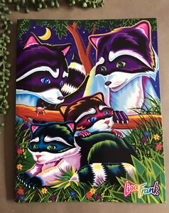 90s Vintage Lisa Frank Trends RACCOON FAMILY Folder Portfolio Unpunched RARE - Picture 1 of 5