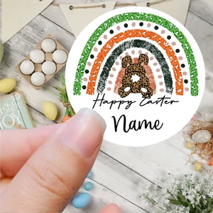 Easter Rainbow Bunny Bum Sticker 45mm Sheet of 24 Party Bag choice of designs - Picture 1 of 5