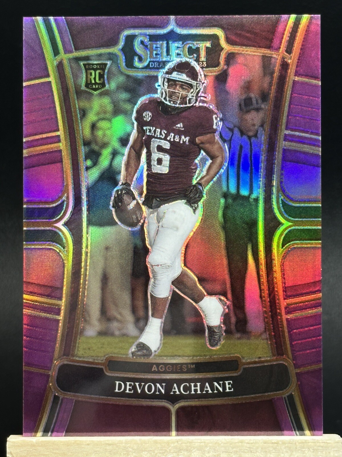 2023 Select Draft Picks Devon Achane Concourse Purple Prizm Rookie RC #18/75