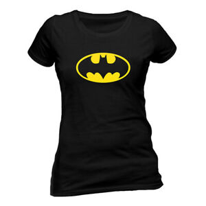Ladies Batman Logo The Dark Knight Bruce Wayne Official Tee T-Shirt Womens Girls