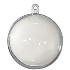 Acryl Kugel teilbar, transparent mit Öse ⌀50-120mm Christbaumkugel, Weihnachten - Bild 1 von 7