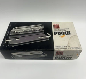 VINTAGE NOS ACCO 300 Desktop Heavy Duty Adjustable 3-Hole Cushioned Paper Punch - Picture 1 of 9