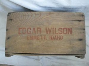 Edgar Wilson Emmett Idaho Wooden Crate - Picture 1 of 4