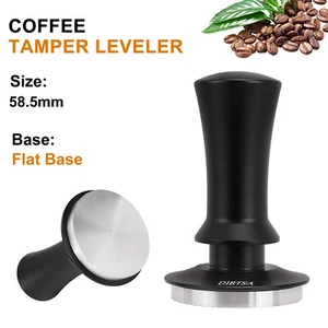 58.5mm Coffee Tamper Espresso Hammer Leveler Spring Loaded Flat Base Black - Bild 1 von 12